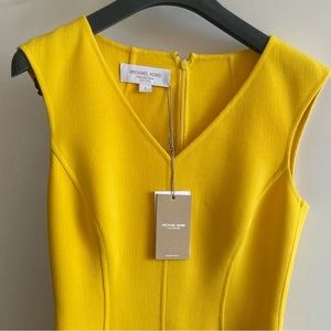 NWT Michael kors collection yellow dress